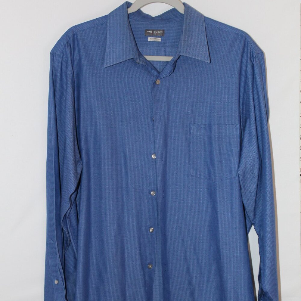 Van Heusen Flex Regular Fit Wrinkle Free classic button up long sleeve 17 34/35 - Picture 3 of 6